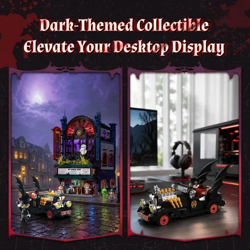 Vista 6 de PANTASY Vampire Hot Rod - Juego de construcción gótica de Halloween