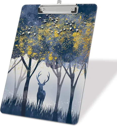 Vista 16 de Portapapeles de plástico A4, lindo portapapeles con clip tamaño carta estándar 9 x 12.5 pulgadas, decorativo para oficina para estudiantes, mujeres