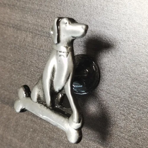 Vista 5 de Paquete de 6 perillas metálicas para armario de perro y hueso para mascotas, para armario, cajón, aparador, puerta, manijas de un solo agujero