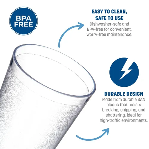 Vista 3 de Carlisle FoodService Products - Vaso de plástico Stackable™ de 32 onzas, transparente (paquete de 24)
