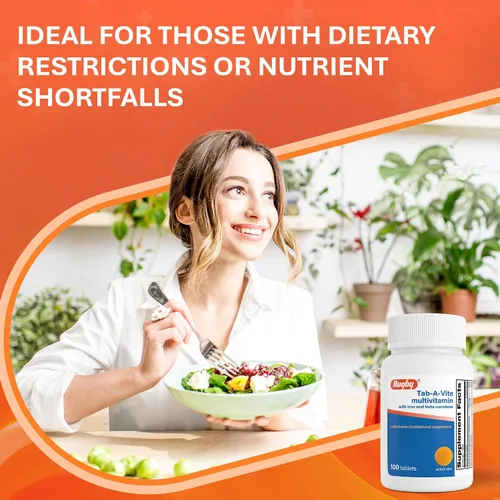 Vista 7 de Rugby Tab-A-Vite Multivitamínico con hierro y betacaroteno – Multivitamínico diario para adultos, apoya la salud general, suplemento multimineral