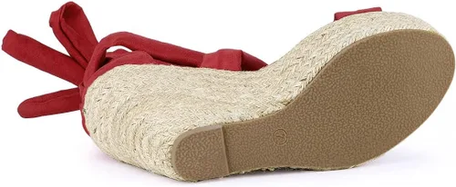 Vista 7 de Allegra K Sandalias de plataforma con cordones para mujer