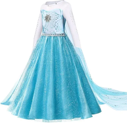 Vista 2 de Disfraz de princesa para niñas, fiesta de cumpleaños, disfraz de reina de cosplay con corona y guantes, accesorios