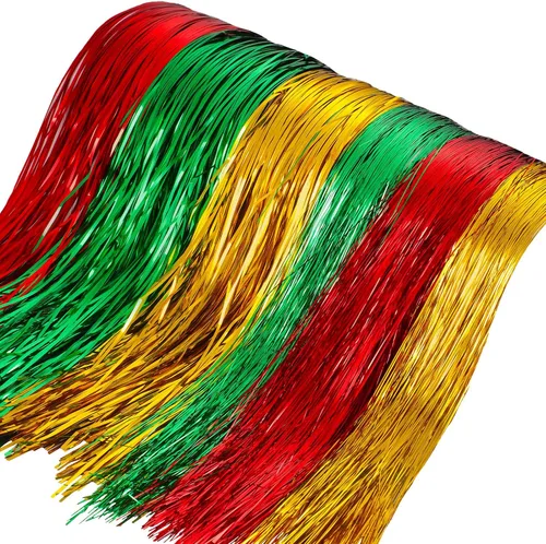 Vista 9 de MTLEE 3000 hebras de decoración para árbol de Navidad, guirnalda de oropel iridiscente, carámbanos de flecos de papel de aluminio para Navidad Dorado