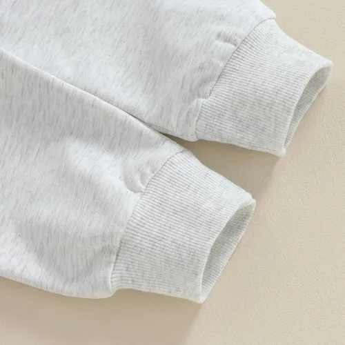 Vista 7 de Conjunto de sudadera bordada para bebé, hermano mayor, hermano pequeño, conjunto de pantalones deportivos