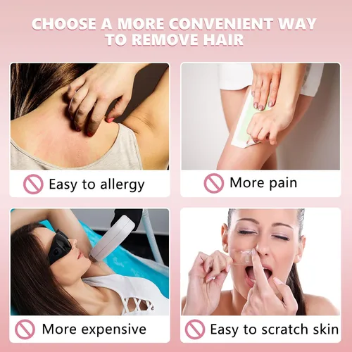 Vista 4 de Patelai 32 almohadillas de depilación Smooth Away, 2 tamaños, almohadillas removedoras de vello facial y 30 piezas de papel de lija fino