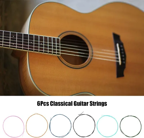 Vista 4 de Juego de cuerdas de nailon de aleación de tensión normal para accesorios de instrumentos musicales, 6 uds