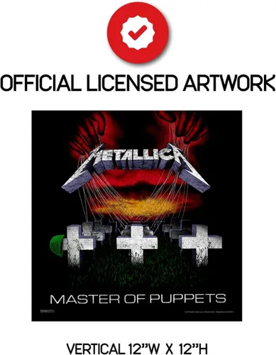 Vista 3 de Pyramid America: Metallica: Master of Puppets - Impresión de la portada del álbum de 12 x 12 pulgadas, obra de arte clásica de banda de rock