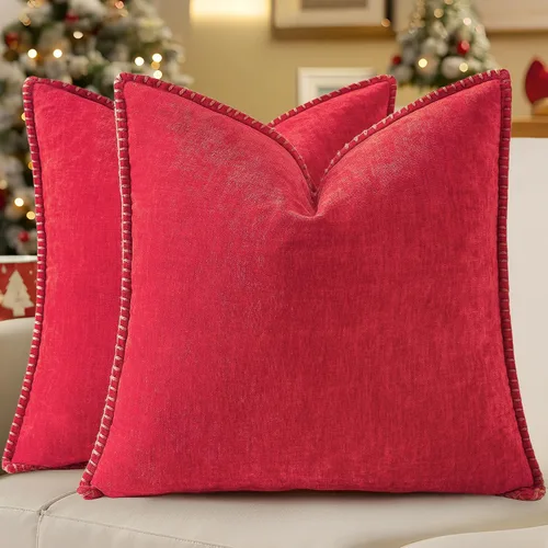 Vista 17 de decorUhome Juego de 2 fundas de almohada de felpilla suave y acogedora de otoño de 12 x 12 pulgadas, fundas decorativas modernas de terciopelo Aqua