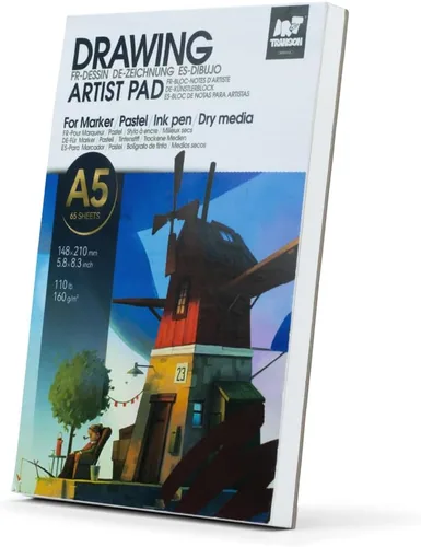 Vista 9 de TRANSON Paquete de 2 mini cuadernos de bocetos A6, papel de arte pesado de 80 libras/4.23 oz/m², no se traspasa, 100 hojas/200 páginas de 4.13 x
