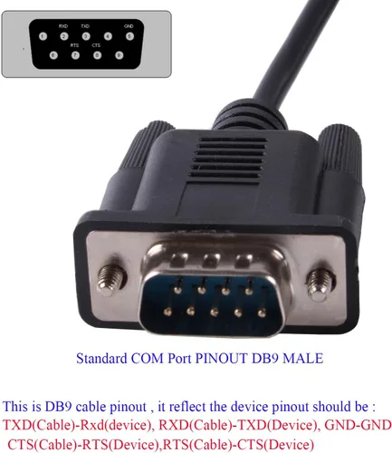 Vista 3 de USB a DB9 D-Sub Macho Com Port FT232RL RS232 Serial Convertidor Adaptador de Comunicación Cable de Actualización (Estándar DB9 Pinout: 2-RXD ...)