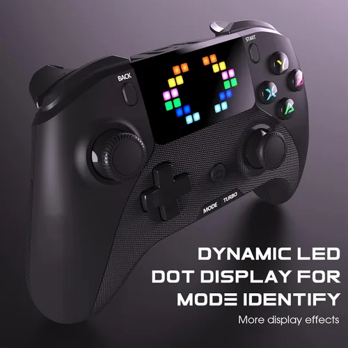 Vista 2 de Forty4 Wireless Gaming Controller Led Dots Display Bluetooth Gaming Controller Programmable M Dual Vibration Gamepad Compatible with Android Ios