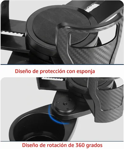 Vista 7 de Expansor de portavasos para automóvil, extensor adaptador multifuncional 2 en 1 para portavasos de automóvil, con base ajustable, compatible