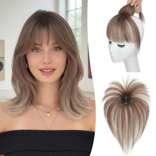 Vista 10 de Flequillo con Clip, Flequillo de Cabello con Clip, Flequillo Falso, Flequillo con Clip, Flequillo con Clip de Cabello Humano Real, Postizos Ombre