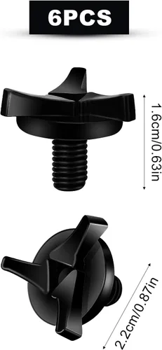 Vista 2 de AIEX Tornillos para casco de motocicleta, 6 piezas de tornillos para visera de casco de motocicleta, accesorios para casco (negro)