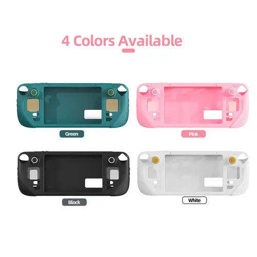 Vista 6 de IINE Steam Deck Protective Case 9 in 1 Full ProtectionSoft Silicone Material Shockproof CaseWhite