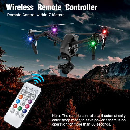 Vista 3 de 4 luces estroboscópicas LED inalámbricas con control remoto, 8 colores recargables, luces LED anticolisión, luces de advertencia de emergencia