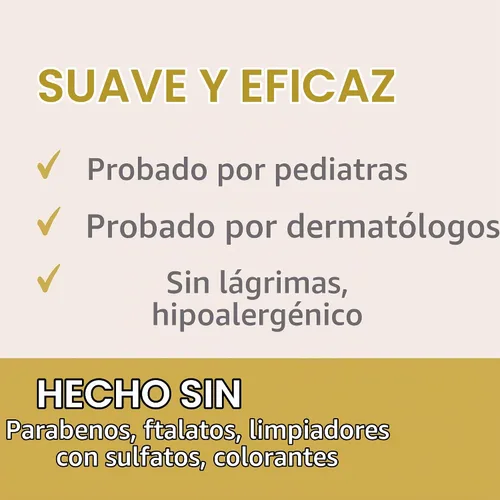 Vista 4 de Suave Baby Curl Champú para cabello rizado y rizado, con aceite de coco 100% natural, manzanilla y manteca de karité, sin parabenos, fragancia