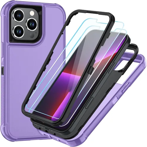 Vista 9 de SunStory Funda compatible con iPhone 11 con protector de pantalla HD, 3 capas de alta resistencia de cuerpo completo, funda protectora híbrida 3