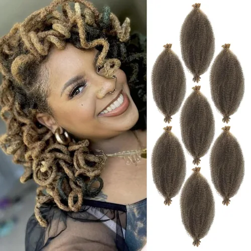 Vista 44 de Cabello afro trenzado elástico de 16 pulgadas, paquete de 3 marley twist para rastas falsas, trenzas rizadas de mariposa, cabello trenzado marley