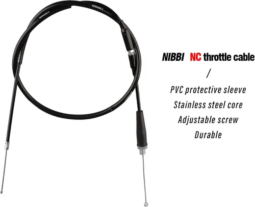 Vista 2 de NIBBI Cable de Acelerador 40.3", Repuesto Universal para Motocicleta 102.5cm Cable de Acelerador Ajustable, Para Dirt Bike Pit Bike YAMAHA Kawasaki