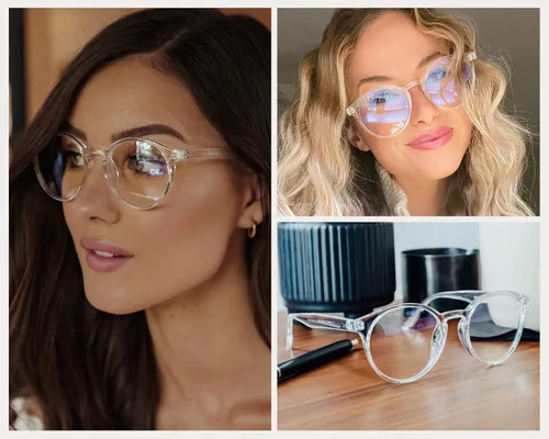 Vista 3 de WearMe Pro - Gafas redondas transparentes con marco transparente