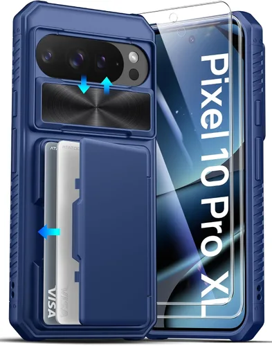 Vista 23 de ATATOO Funda tipo cartera para Google Pixel 10 Pro XL, tarjetero integrado (3-5 tarjetas) [bloqueo RFID] y cubierta de cámara deslizante, protección