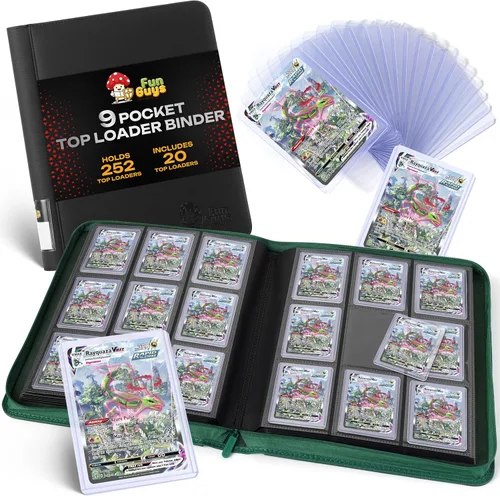 Vista 17 de Toploader - Carpeta de almacenamiento para tarjetas intercambiables, 384 12 bolsillos para Yugioh, MTG, TCG, carpetas de tarjetas para tarjetas