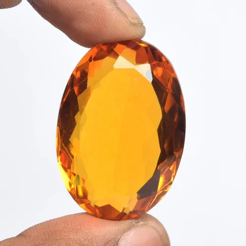 Vista 2 de GEMHUB Hermoso citrino amarillo 115.50 Ct. piedra preciosa suelta de corte ovalado perfecto para la fabricación de joyas, Gema, amarillo