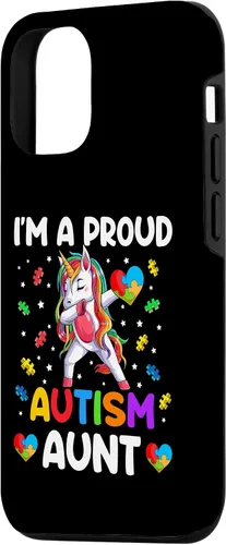 Vista 2 de Funda para iPhone 14 I'm A Proud Aunt Autism Awareness Dabbing Unicorn Girl