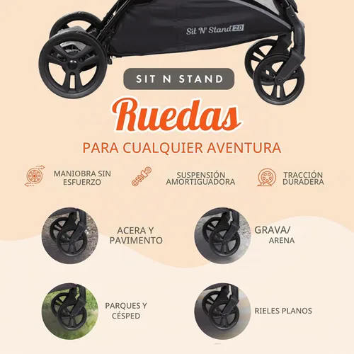 Vista 4 de Baby Trend Sit N' Stand® 2.0 gris(Simply Grey)