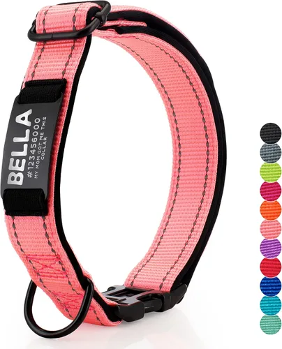 Vista 16 de ACTUALIZADO - Collares de perro personalizados y placa de identificación grabada, collar de perro de nailon reflectante, personalizable en 11