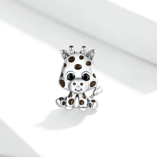 Vista 5 de Abalorio de plata de ley 925 con forma de jirafa y mono, para perro, para pulsera de pandora