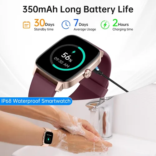 Vista 8 de Relojes inteligentes para mujeres y hombres con llamada Bluetooth y voz AI, monitor de actividad física HD de 1.85 pulgadas con monitor de sueño