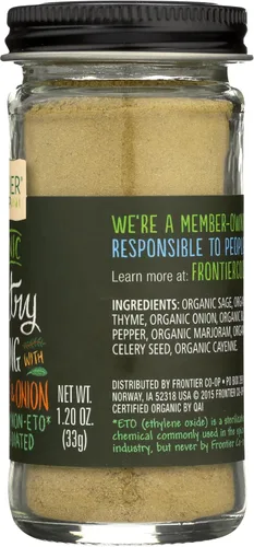 Vista 7 de FRONTIER Aves de corral condimento orgánico certificado, salt-free mezcla, 1.2-ounce Botella