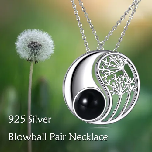 Vista 6 de AXELUNA Yin Yang Tree of Life necklace Sterling Silver Matching Couples Friendship Necklace Jewelry For Women Men Gift