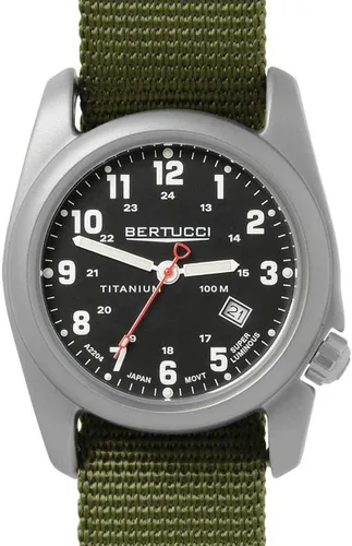 Vista 6 de BERTUCCI A-2T Reloj Hombre - Titanio - Correa de Nylon Oliva - Esfera Negra - 12122, Negro -, Deportes