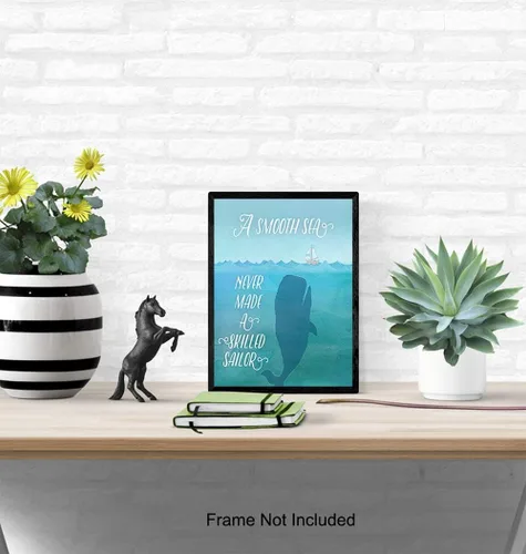 Vista 4 de Decoración de pared con cita inspiradora, póster motivacional de arte de pared de 8 x 10, decoración de habitación para casa de lago o playa, frase