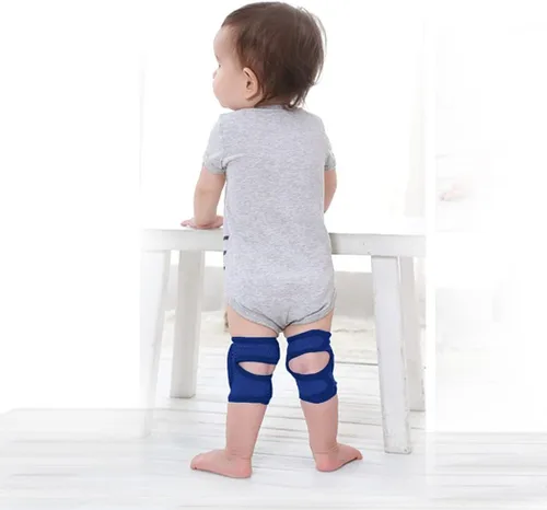 Vista 4 de CB Rodilleras de bebé para gatear, rodilleras para gatear para bebés, ajustables, antideslizantes, transpirables para gatear niños pequeños (3 pares)
