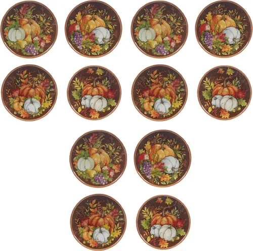 Vista 11 de Certified International Harvest Blessings - Plato para ensalada/postre de 8.5 pulgadas, multicolor, mediano, juego de 4