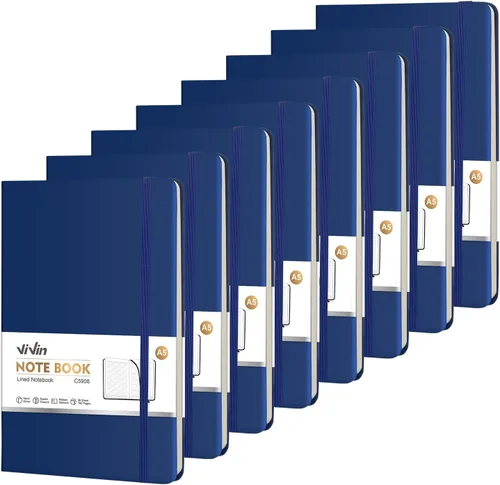 Vista 11 de ViVin Cuadernos de diario rayados para trabajo, 192 páginas, tamaño mediano de 5.5 x 8.3 pulgadas, rayado universitario, cuadernos A5 de tapa dura