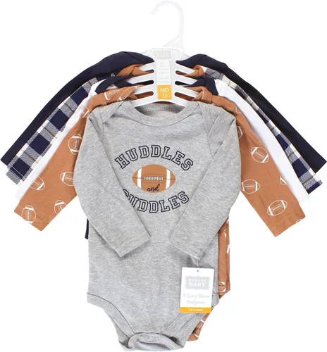 Vista 102 de Hudson Baby baby-boys Cotton Long-sleeve Bodysuits 5-pack