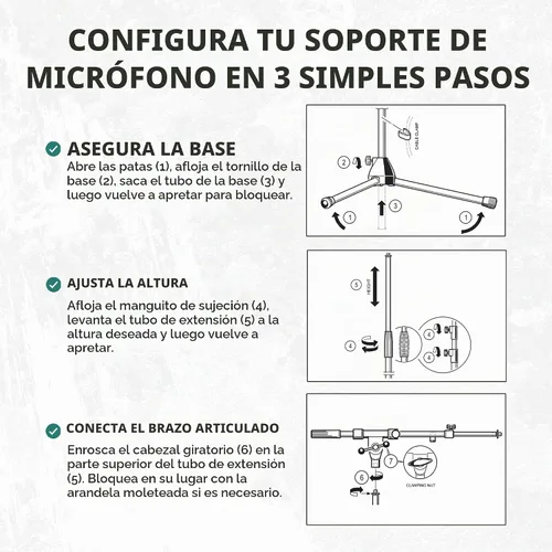 Vista 8 de K & M Soporte para micrófono con brazo telescópico