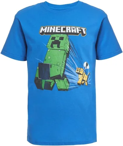 Vista 5 de Minecraft T Shirt Boys Creeper Inside Black OR Grey Short Sleeve Gamer Top