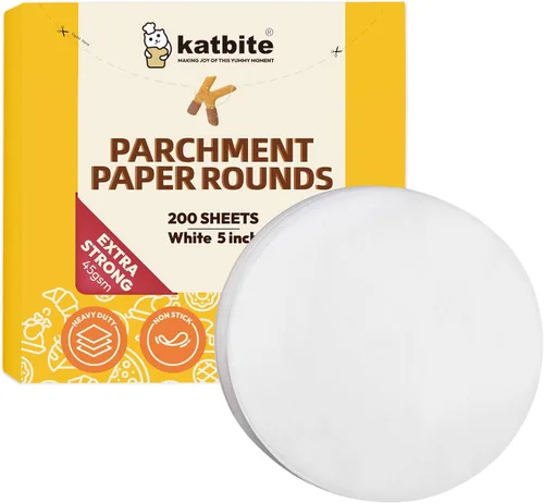 Vista 10 de Katbite - Rondas de papel pergamino de servicio pesado de 4 pulgadas, 200 piezas de rondas de papel pergamino para masas, uso para hornear pequeños