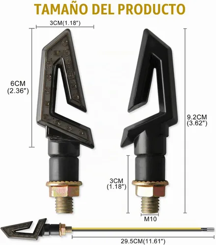 Vista 3 de DREAMIZER 4 luces intermitentes de motocicleta con flecha, 15 LED, 12 V, intermitentes de motocicleta, lámpara ámbar, compatible con motocicletas