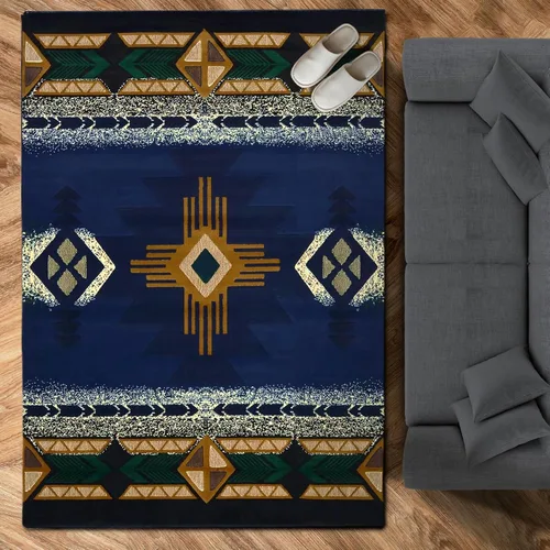 Vista 97 de YHSF South West - alfombra estilo nativo americano del suroeste C318 - fácil de limpiar, gruesa, suave, duradera, alfombra inspirada en tribus