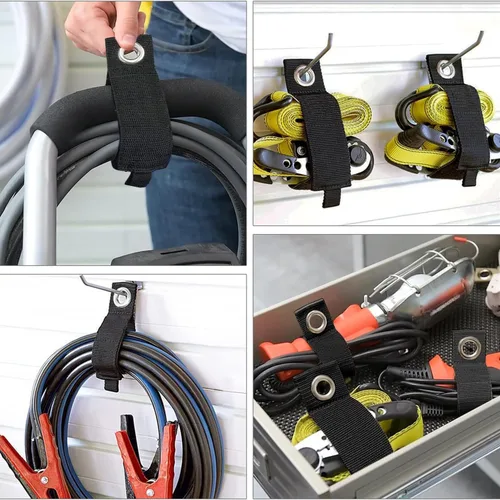 Vista 7 de Zkptops Organizador de cables de extensión, correas de almacenamiento resistentes, correas de gancho y bucle, accesorios de almacenamiento
