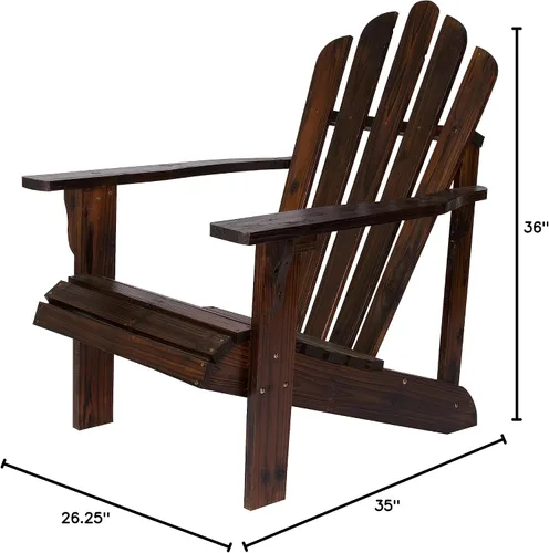 Vista 3 de Shine Company – Silla estilo Westport Adirondack, Marrón quemado