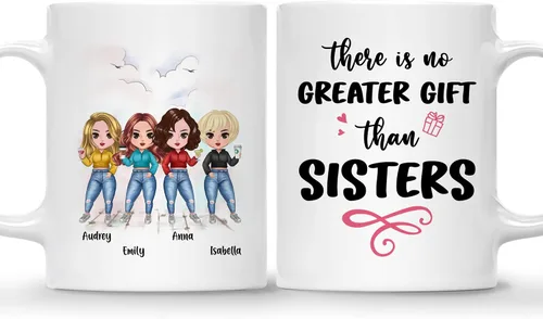 Vista 15 de GOSSBY Taza personalizada (2 Sisters) ¡Aparentemente somos problemas cuando estamos juntos, quién sabía! Taza personalizada para mejor amiga